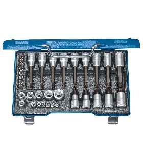 JUEGO DE VASOS DESTORNILLADORES 1/2""+1/4"" 34 PZAS TORX 6129440 GEDORE
